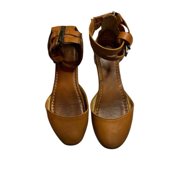 Frye Tan Leather Carson Knotted Strap Ballet Flat - Picture 2 of 5